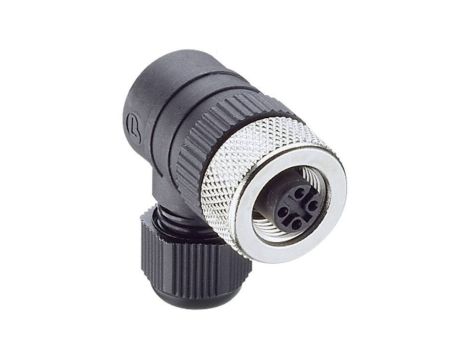 Złącze do samokonfekcjonowania M12 żeńskie kątowe 5-pinowe z gwintowanym złączem montaż z zaciskami śrubowymi RKCW 5/9