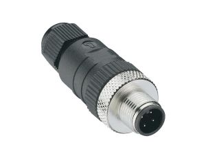 Złącze do samokonfekcjonowania M12 męskie proste 4-pinowe z gwintowanym złączem montaż z zaciskami śrubowymi RSC 4/7