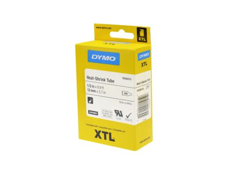 Rurki termokurczliwe ciągłe XTL 12mm x 2,7m fi 2,6-7,6mm czarny na białym 1868810