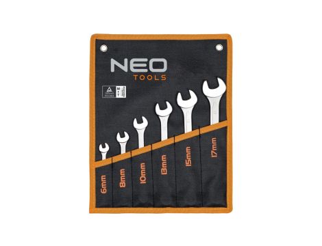 Klucze płasko-oczkowe 6-17 mm zestaw 6 elementów 09-750