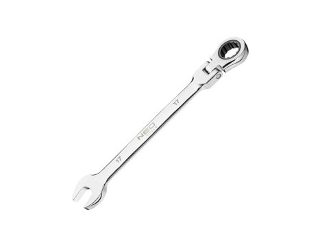 Klucz płasko-oczkowy z przegubem i grzechotką 17 x 230 mm 09-059
