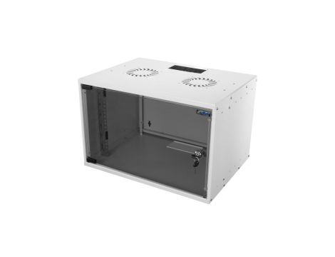 Szafa wisząca RACK 19 7U 400mm szara drzwi szklane SOHO-BOX MIRSAN