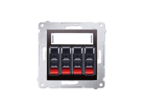 SIMON 54 Gniazdo głośnikowe 4-krotne z polem opisowym do ramki antracyt DGL34.01/48