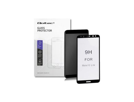 Qoltec Hartowane szkło ochronne PREMIUM do Huawei Mate 10 Lite 5D PEŁNE CZARNE