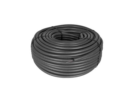 Rura karbowana elektroinstalacyjna RKSS 20/16mm giętka samogasnąca peszel z pilotem 750N PVC grafitowa 100m