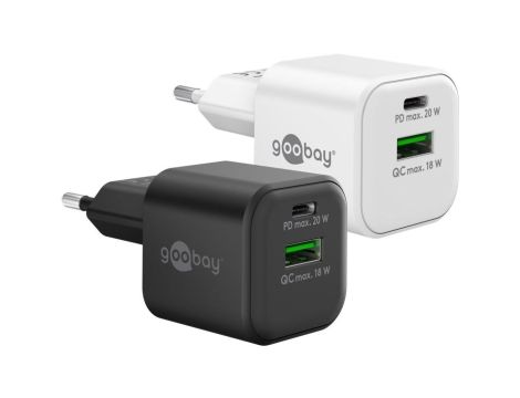 Podwójna szybka ładowarka USB-C PD GaN (20 W) czarna 65864