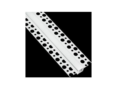 Profil Aluminiowy Podtynkowy Architektoniczny do LED Wpuszczany do Płyt KARTON / GIPS 1m + Mleczny Klosz