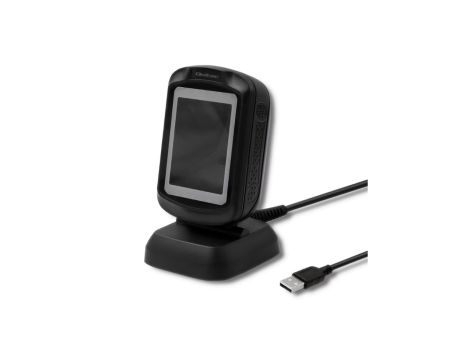 Qoltec Stacjonarny skaner czytnik kodów kreskowych i QR 1D 2D USB Szybki