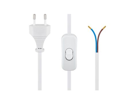 Kabel z wtyczką Euro do montażu - z wyłącznikiem, 1,5 m, biały - Wersja kolorystyczna Biały