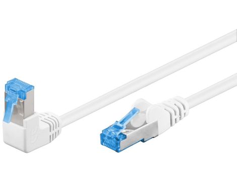 CAT 6AKabel łączący 1x 90 pod kątem,S/FTP (PiMF), Biały - Długość kabla 3 m