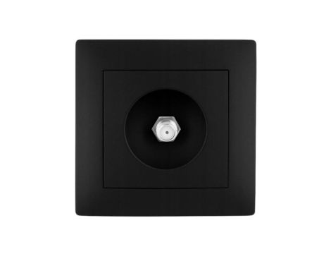 Gniazdo antenowe satelitarne SAT typ F czarne podtynkowe WESA LC-45C