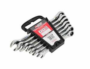 AWTOOLS KLUCZE PŁASKO-OCZKOWE Z GRZECHOTKĄ KOMPLET 6 szt. 8-19mm Z PRZEŁĄCZNIKIEM - image 2