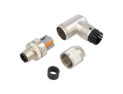 SACCM12MRD4PLSHPN Złącze M12, wtyk, il.pinów: 4, męskie, 60V, kątowe 90, push-lock, 4A