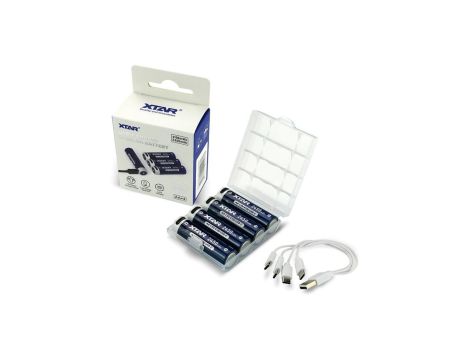 Akumulator Xtar R6 / AA 1,5V Li-ion 2450mAh z zabezpieczeniem z portem USB-C - 4 sztuki