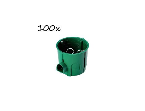 Puszka podtynkowa łączeniowa fi 60 głęboka z wkrętami zielona EDO /100szt./