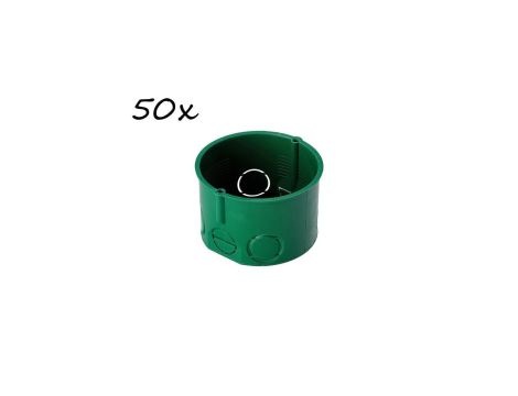 Puszka podtynkowa końcowa fi 60 płytka bez wkrętów zielona EDO /50szt./