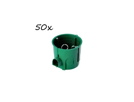 Puszka podtynkowa łączeniowa fi 60 głęboka z wkrętami zielona EDO777894 EDO /50szt./