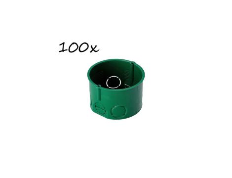 Puszka podtynkowa końcowa fi 60 płytka bez wkrętów zielona EDO /100szt./