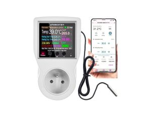 TERMOSTAT ELEKTRONICZNY WiFi WATOMIERZ TIMER APLIKACJA GNIAZDKO 230V 3680W