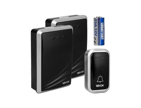 Dzwonek bezprzewodowy zasilany bateriami 3x1,5V AA / przycisk na baterie 23A12V VA0404 Vayox