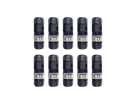 10x Konektor kablowy Mufa hermetyczna, IP68, prosty, 0.5-2.5mm, 16A, 250V HOROZ