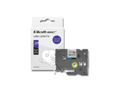 Qoltec Taśma do BROTHER TZe-231 12mm x 8m Biała/ Czarny nadruk