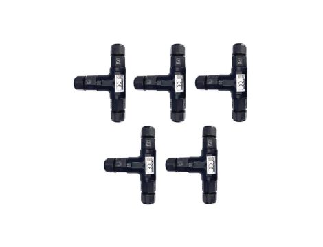 5x Konektor kablowy Mufa hermetyczna, IP68, trójnik, 0.5-2.5mm, 16A, 250V HOROZ