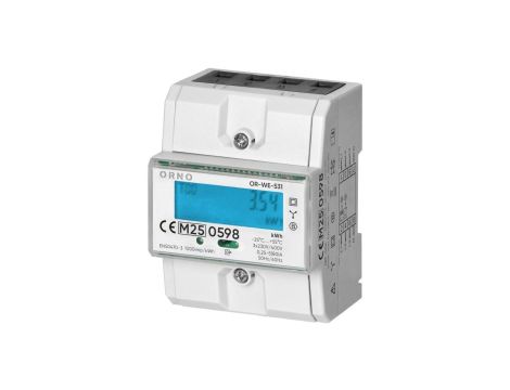 Licznik zużycia energii elektrycznej MID 3-fazowy 5/80A 4-modułowy z wyświetlaczem LCD ORNO