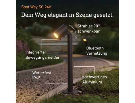 Oprawa ogrodowa wbijana SPOT WAY GARDEN 24V SC LED z czujnikiem 7,84W 363lm 1800-4000K RGBWW  IP65  IK03 antracyt / aluminium - 6