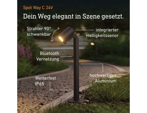 Oprawa ogrodowa wbijana SPOT WAY GARDEN 24V C LED bez czujnika 7,84W 363lm 1800-4000K RGBWW  IP65  IK03 antracyt / aluminium - 2