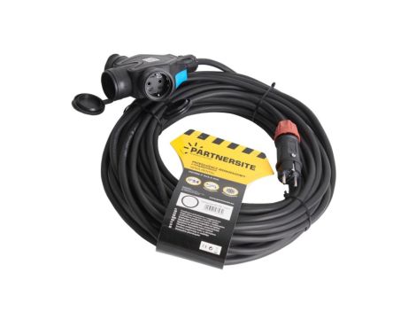 Przedłużacz jednofazowy 30m z rozgałęźnikiem 3-gniazdowym, przewód H07RN-F 3x2,5mm2