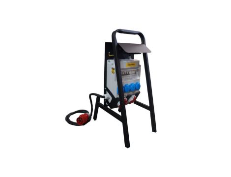 Rozdzielnica budowlana ERB32R3 z oświetleniem, na stojaku, IP54, gniazda: 2x CEE 32A, 4x GS 230V