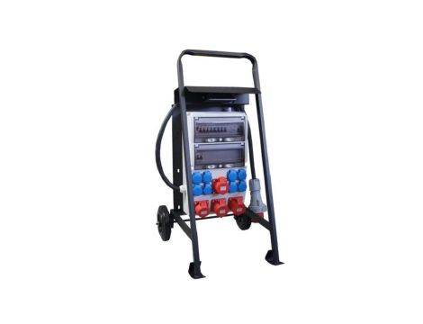 Rozdzielnica budowlana ERB63E2 na stojaku, IP54, gniazda: 2x CEE 32A, 2x CEE 16A, 8x GS 230V