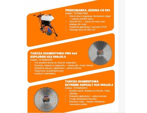 NORTON.PRZECINARKA JEZDNA CS 502 13KM (9,6 kW) 500mm + 2xTARCZA