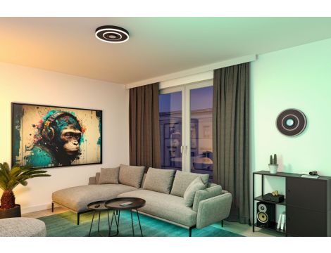 Plafoniera SPACEGLOW Four LED 3D DIM TunW RGB rainbow 22W 1200lm 3000-6500K pilot 230V czarny mat / metal / tworzywo - 10