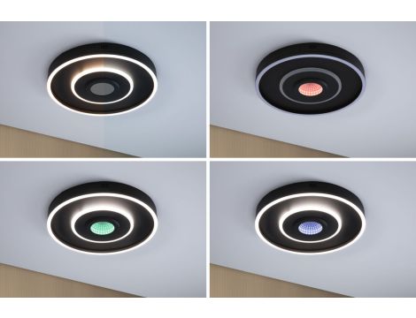 Plafoniera SPACEGLOW Four LED 3D DIM TunW RGB rainbow 22W 1200lm 3000-6500K pilot 230V czarny mat / metal / tworzywo - 2
