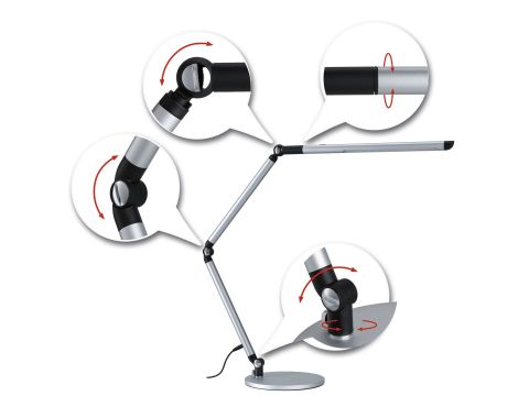 Lampka biurkowa FLEXBAR LED 9.5W DIM 700lm 3000/4000/6500K 230V srebrny mat / aluminium - 10