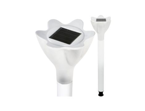 Lampa ogrodowa LED solarna wbijana TULIPANEK biały GOLDLUX