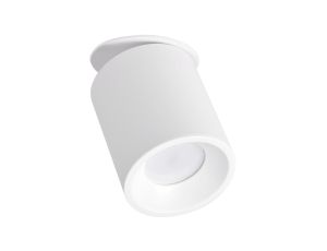 Oprawa Sufitowa Podtynkowa HARON GU10 Tuba Spot Ruchoma Okrągła Biała GOLDLUX