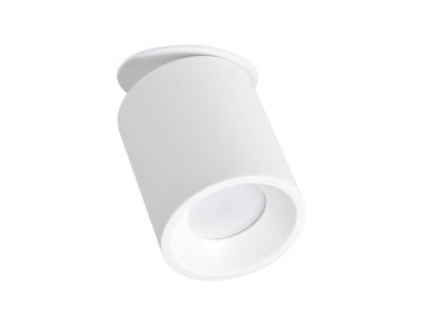 Oprawa Sufitowa Podtynkowa HARON GU10 Tuba Spot Ruchoma Okrągła Biała GOLDLUX