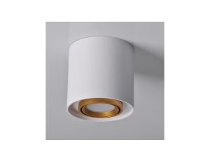 Oprawa Sufitowa Natynkowa EGER 1xGU10 Tuba Spot Okrągła Ruchoma Biało - Złota GOLDLUX