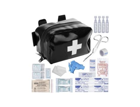 Apteczka pierwszej pomocy turystyczna wodoodporna typ 300 mała i lekka czarna MEDAID