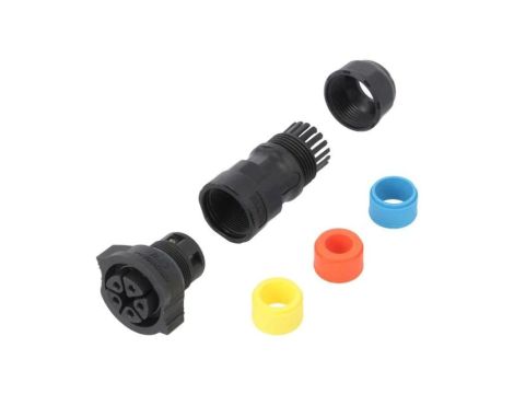 DC-05BFFB-QL8APP Złącze okrągłe wtyk na przewód 5PIN żeński ze stykami IP68