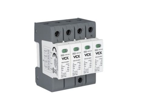 Ogranicznik przepięć VCX klasy T1T2 (B+C) 4P 7 kA C3