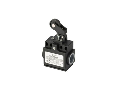 Wyłącznik krańcowy 2R wolnoprzełączający popychacz stalowy i dźwignia z rolką z tworzywa Ø22 PDP1T38PW02 A37-6974