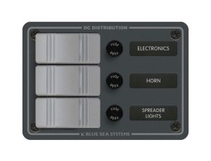 Panel wodoodporny Blue Sea Contura, 3-pozycyjny, szary