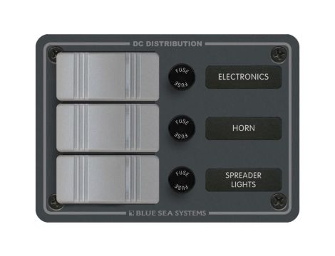 Panel wodoodporny Blue Sea Contura, 3-pozycyjny, szary