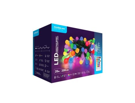 Lampki choinkowe modee 20m RGB 200LED ML-C2024 pilot