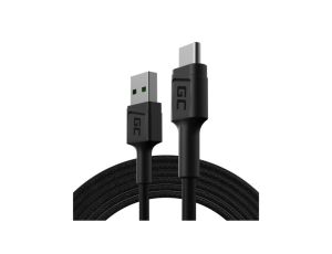 GREEN CELL Kabel USB 2.0 typ-C / A (wtyk / wtyk) Quick Charge 3.0 PowerStream czarny 1,2m