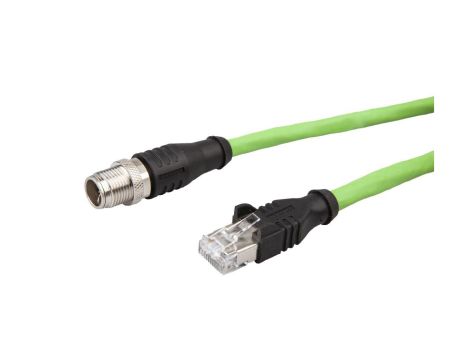 VK508F28, Kabel danych, Kabel połączeniowy, 5m, M12 męski 8pin prosty, RJ45 męski 8pin prosty, 8x0.14mm, Kategoria 5E, -40-75C,